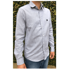 Camisa Masculina Manga Longa Cinza